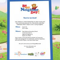 Children and Youth Partnership, Daniel Tiger is coming to Hatteras Island for Be My Neighbor Day on Saturday, March 7